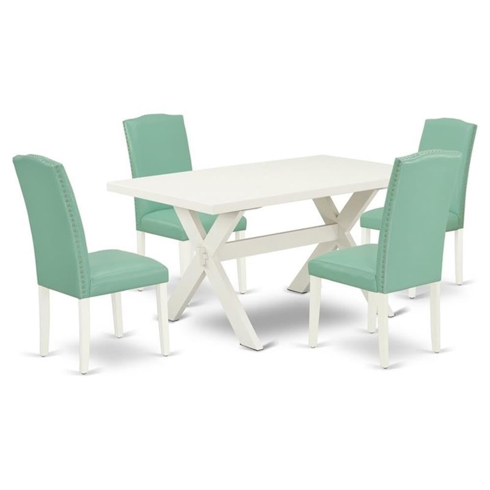 5 Piece Kitchen Table Set with Faux Leather Chairs D5521