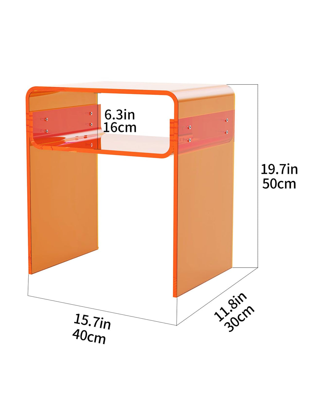 Clear Acrylic 2-Tier End Table S35888