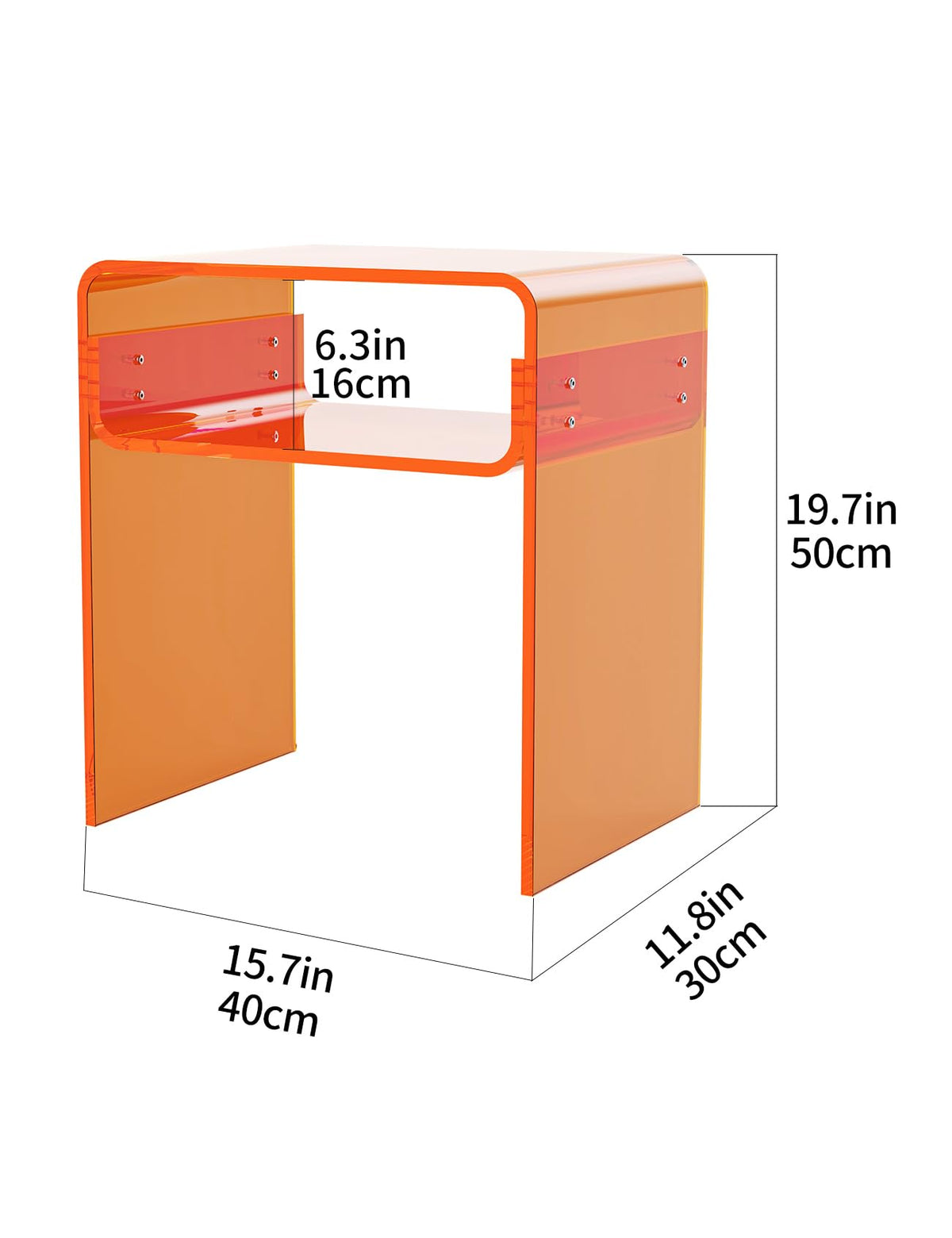Clear Acrylic 2-Tier End Table S35888