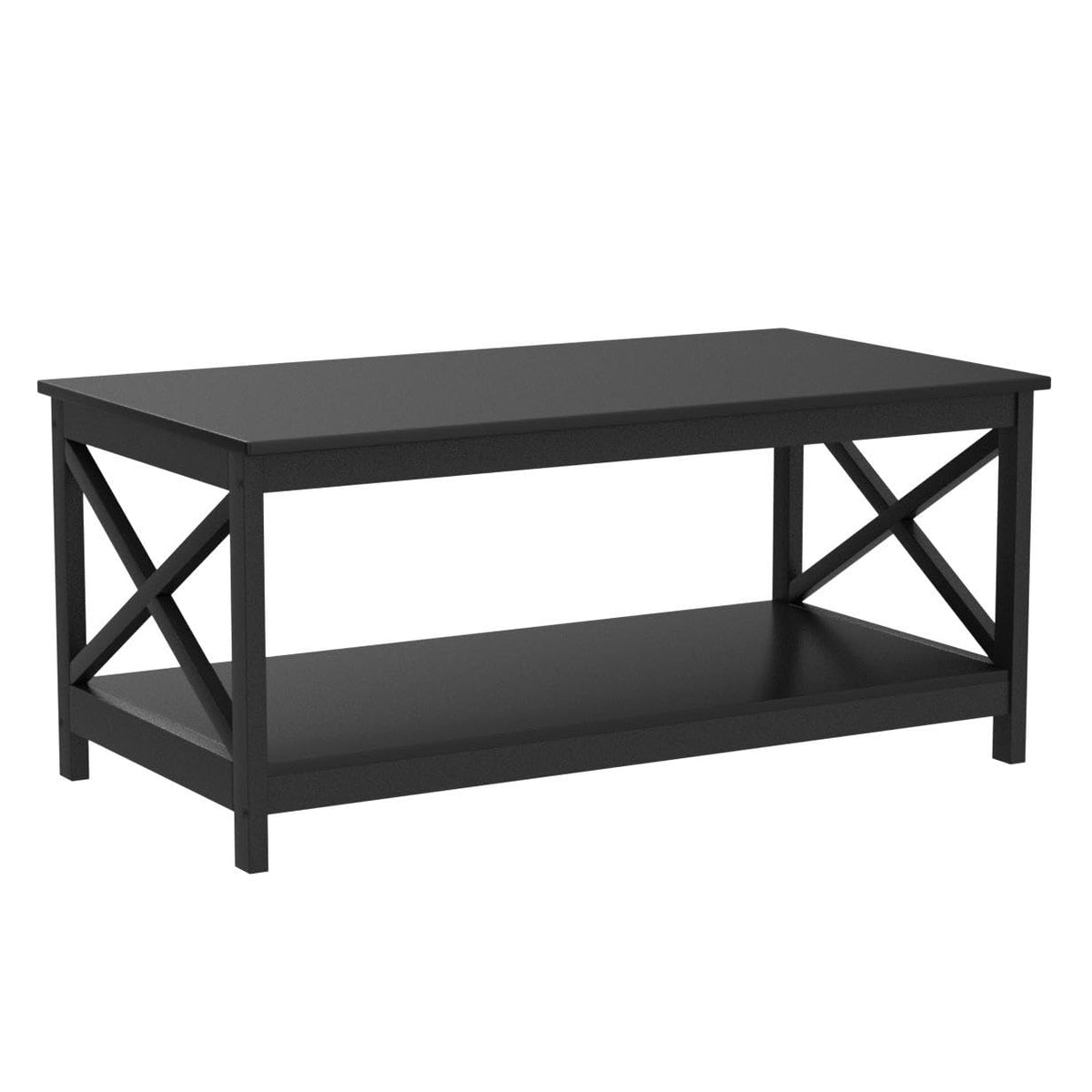 Black Coffee Table with Storage Shelf O33397