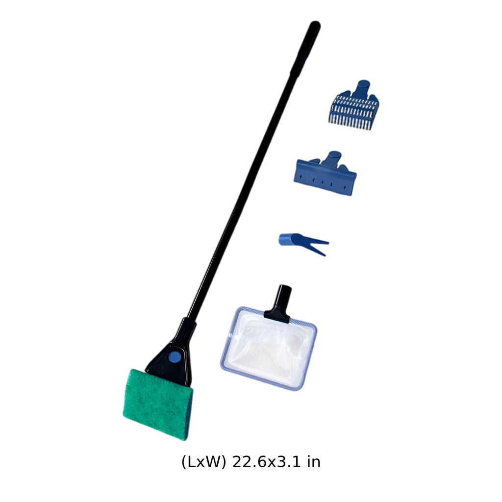 5-in-1 Aquarium Cleaning Kit with Algae Scraper Gravel Rake Fish Net L754030