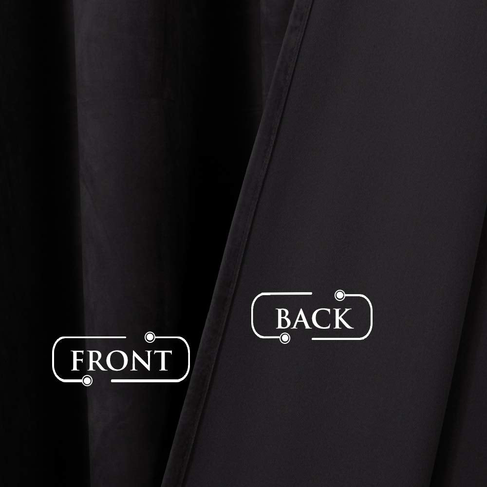 Black Velvet Blackout Curtains 2 Panels R146