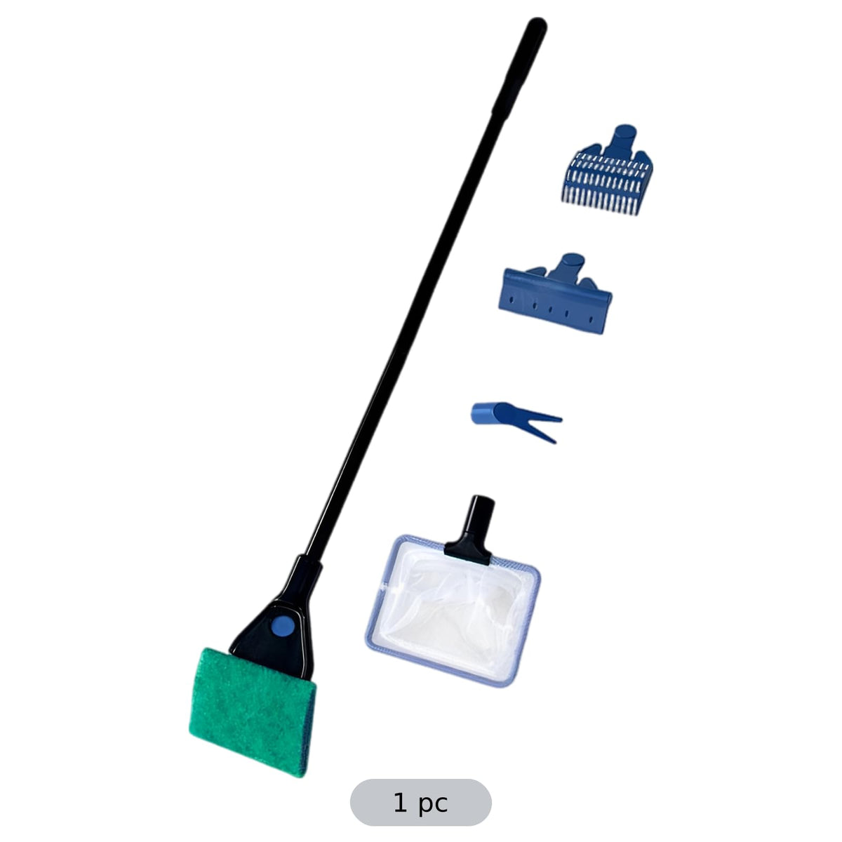 5-in-1 Aquarium Cleaning Kit with Algae Scraper Gravel Rake Fish Net L754030
