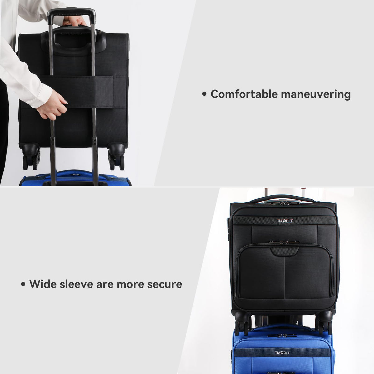 16 Inch Underseat Carry on Luggage with Wheels Black H727483