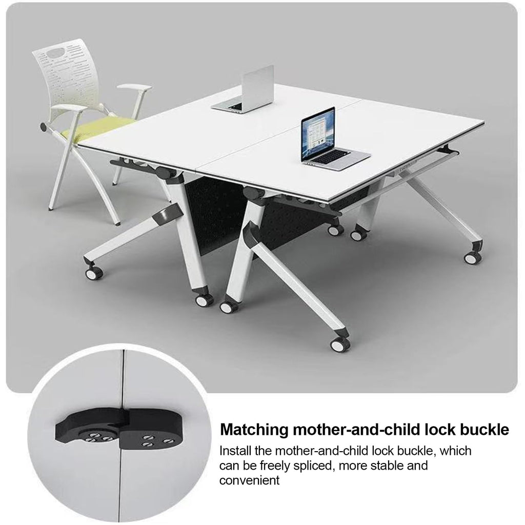 Folding Conference Table with Silent Wheels 120-180cm T114
