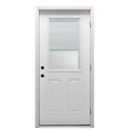 Primed Left Hand Outswing 1/2 Lite 2-Panel Clear Glass Steel Prehung Front Door 36" x 80" B892