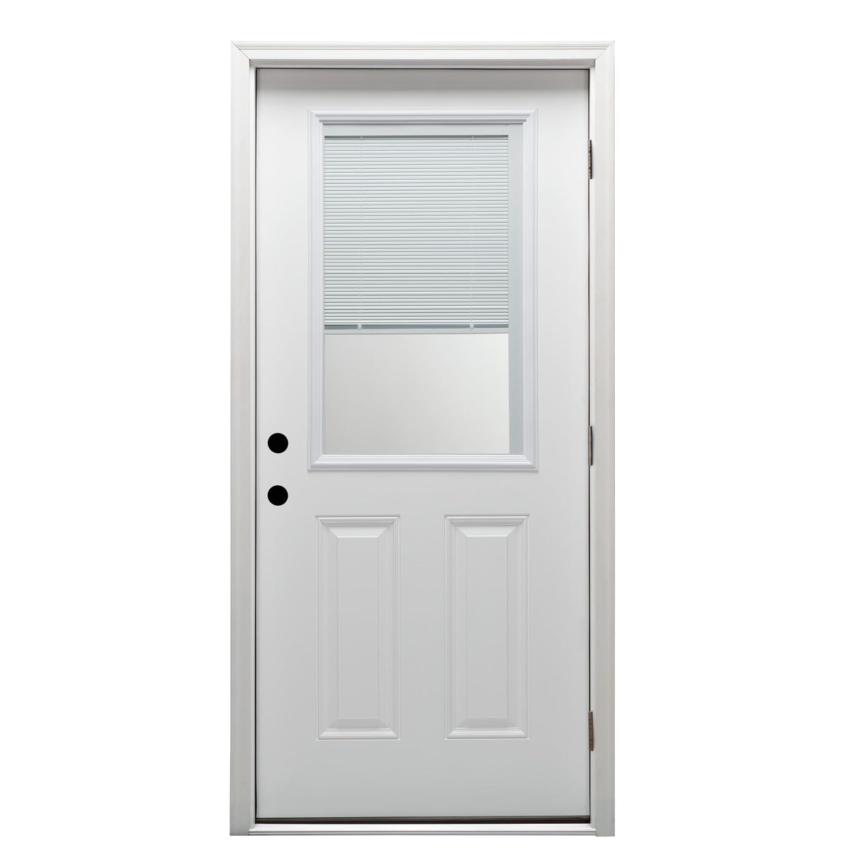 Primed Left Hand Outswing 1/2 Lite 2-Panel Clear Glass Steel Prehung Front Door 36" x 80" B892