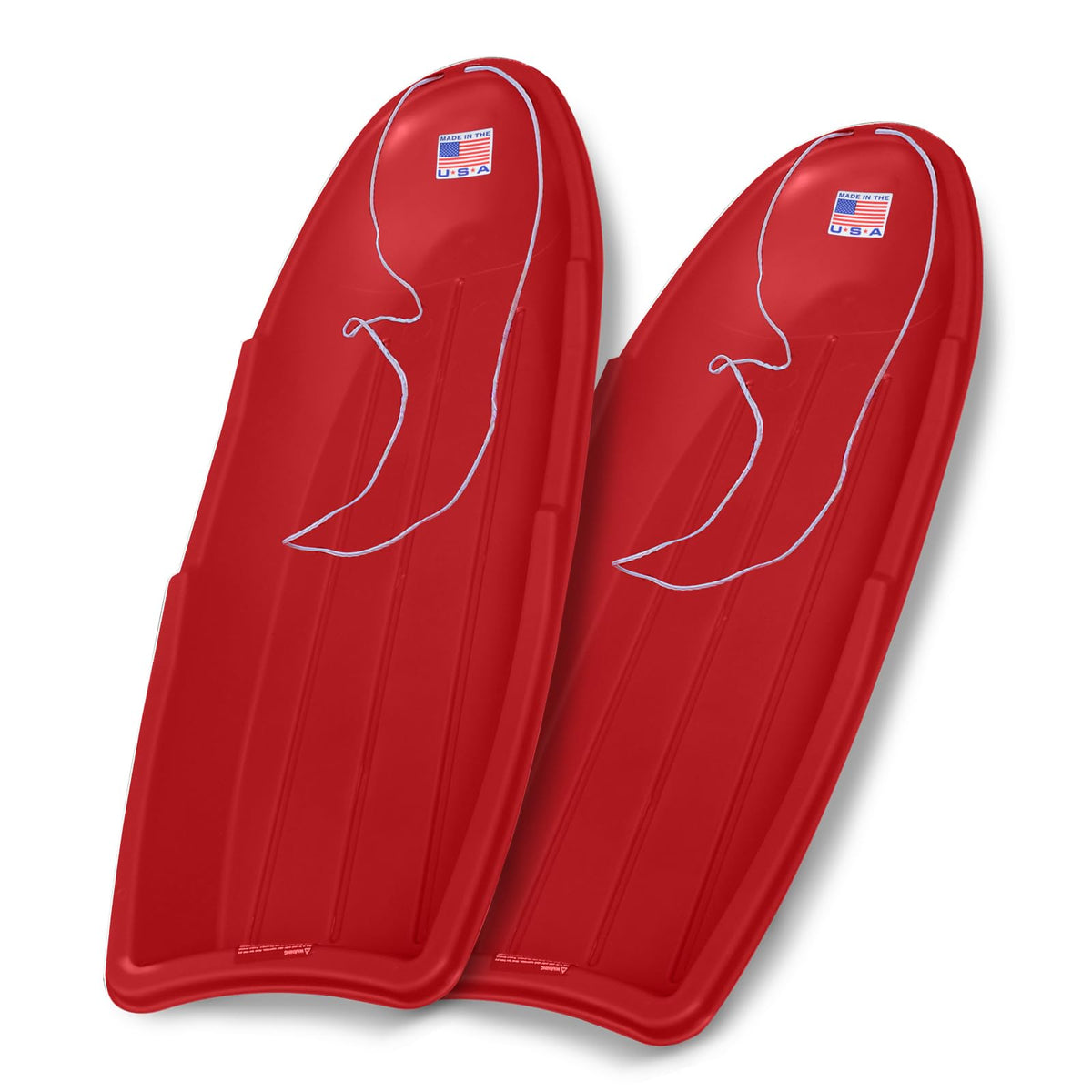 Red 48 Inch Plastic Toboggan Snow Sled W881