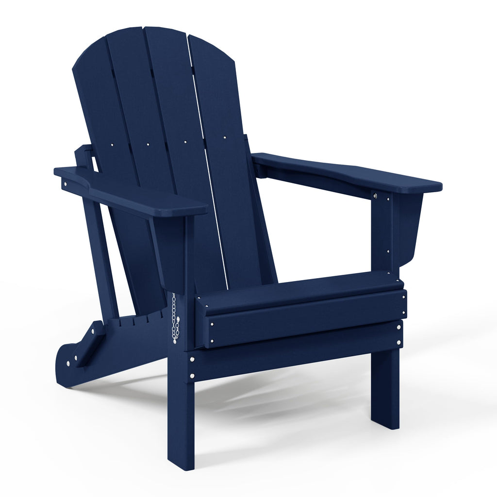 Navy Blue 3-Pieces Adirondack Chairs Set with Side Table K44335