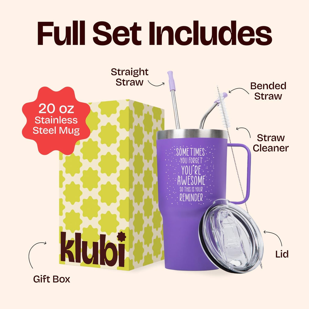 20 Ounce Vacuum Insulated Tumbler With Handle Purple G8149