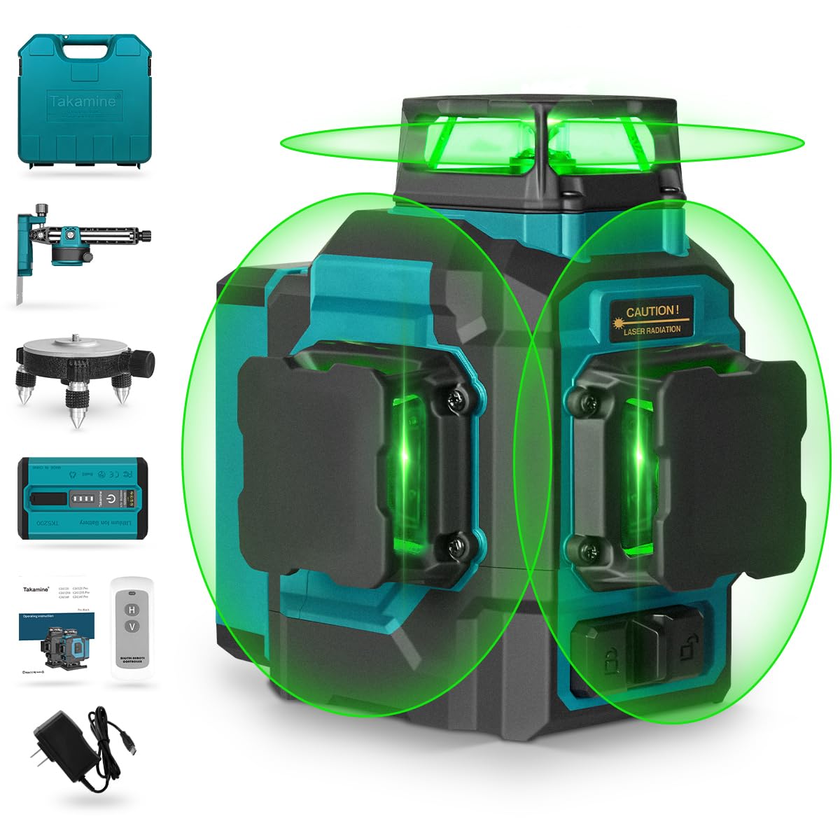 Green 3x360° 12 Lines Self Leveling Laser Level A36361