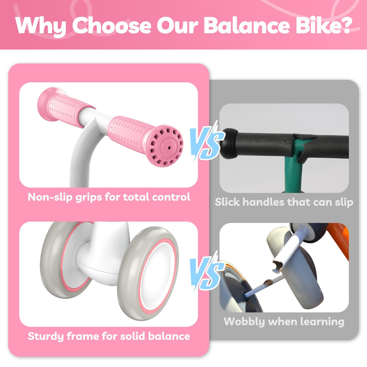 Pink Adjustable Baby Balance Bike S56934