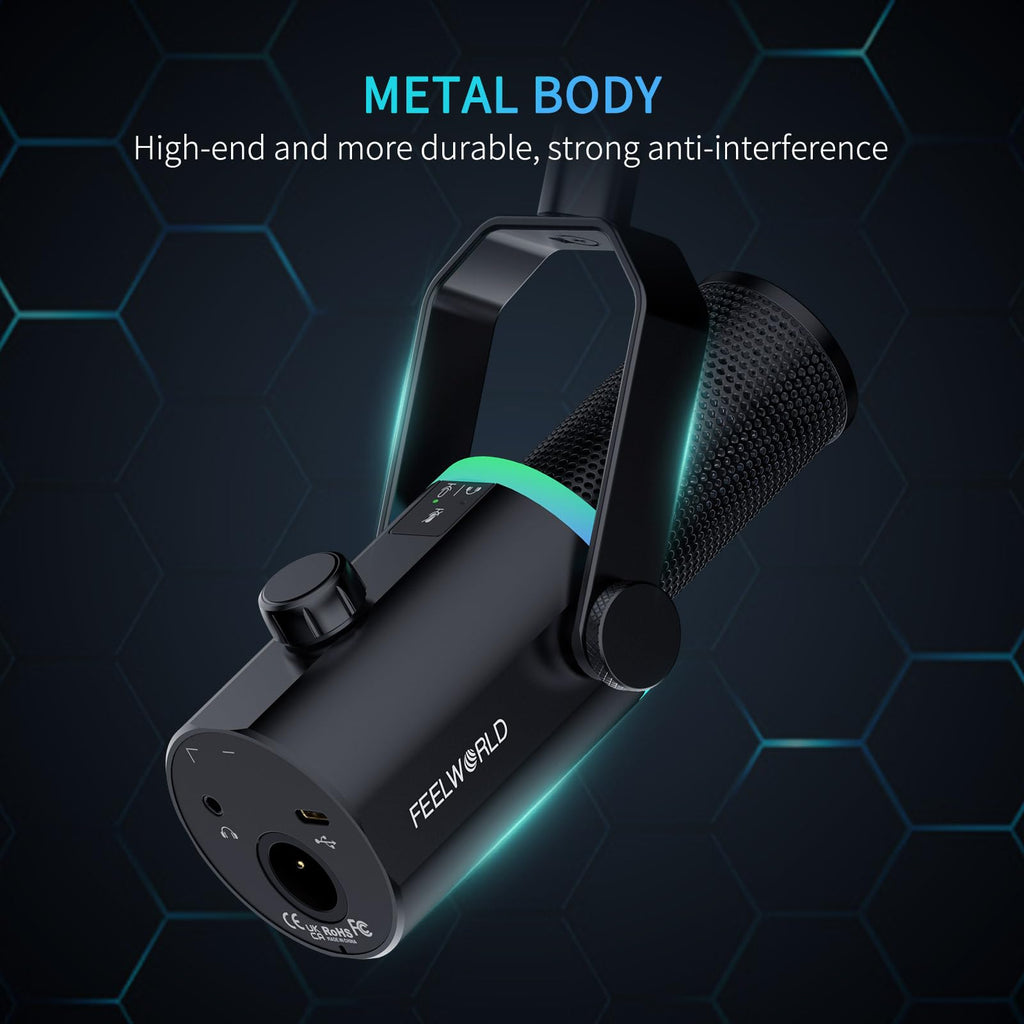 Black Metal Dynamic Microphone with Boom Arm G832746