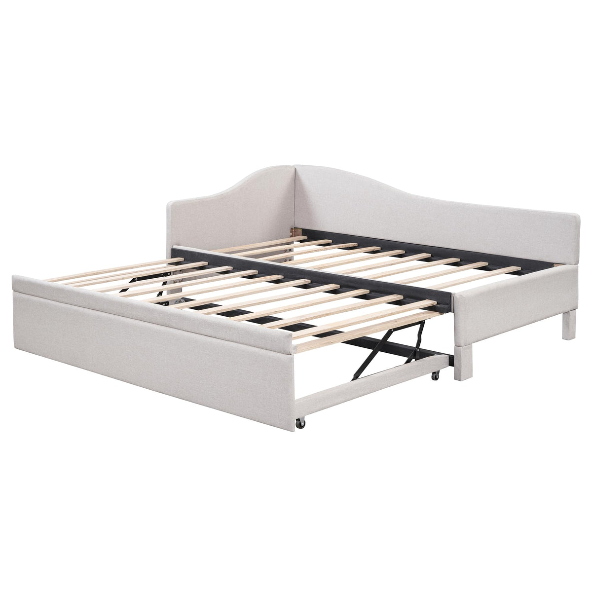 Twin Size Upholstered Linen Daybed with Pop up Trundle V122