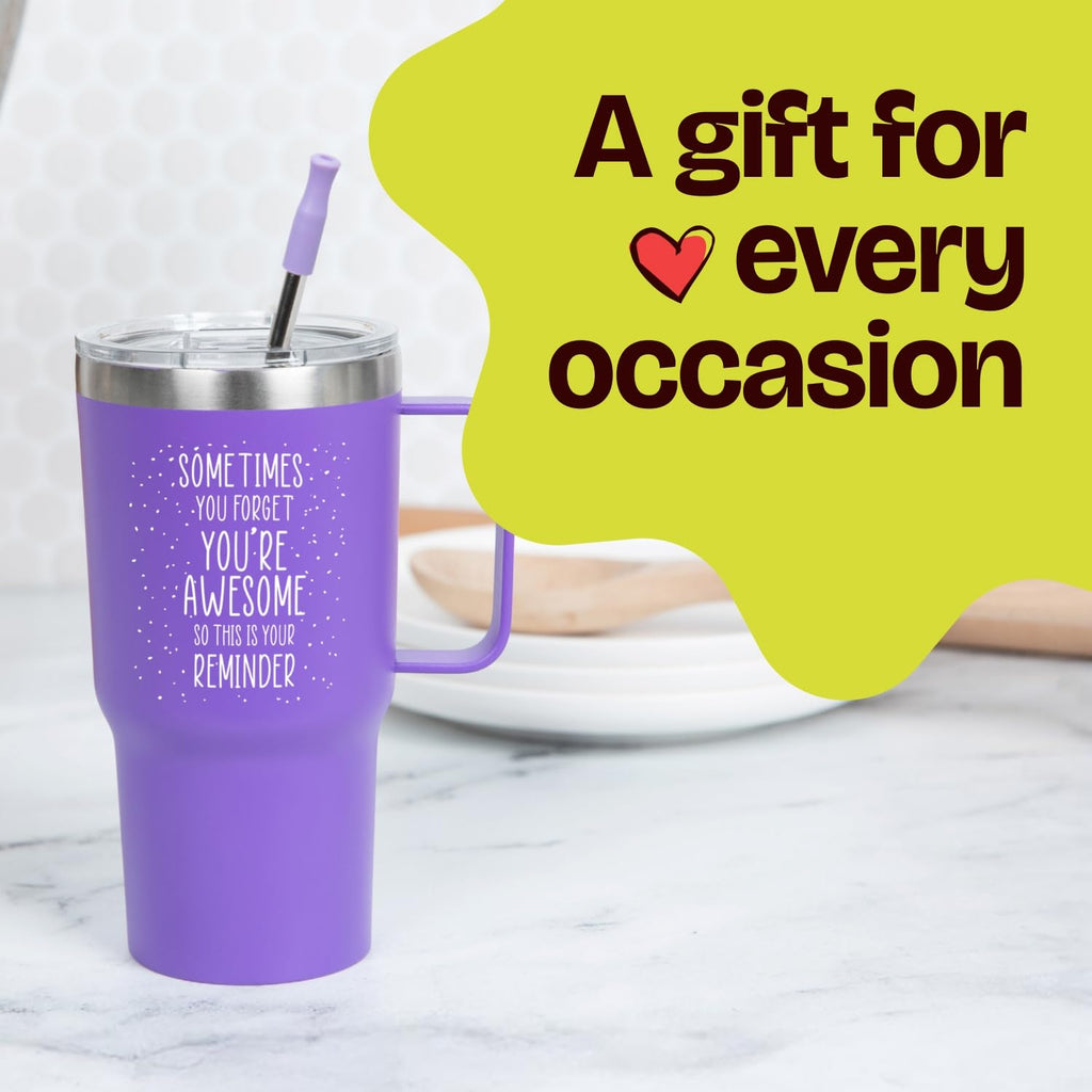 20 Ounce Vacuum Insulated Tumbler With Handle Purple G8149