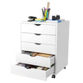 White 5 Drawer Rolling Storage Cabinet W23380