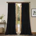 Black Velvet Blackout Curtains 2 Panels R146