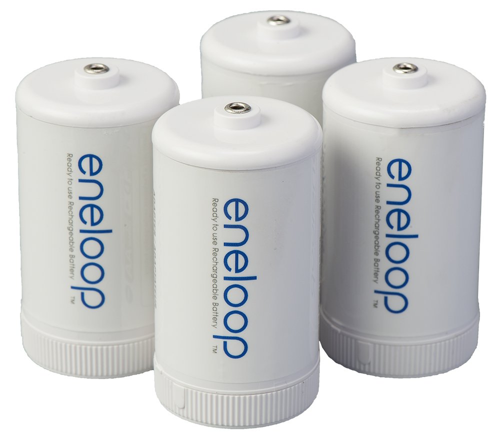 D Size Battery Adapters for AA Battery Cells, 4 Pack J3370