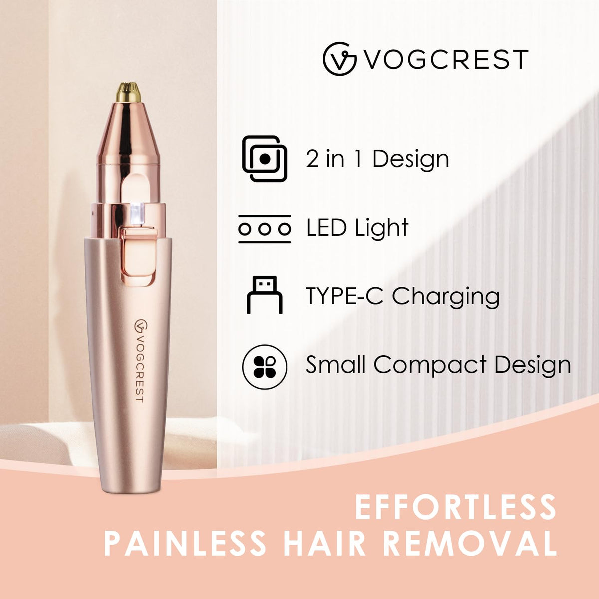 2 in1 Eyebrow Facial Trimmer with Replacement Heads H4763