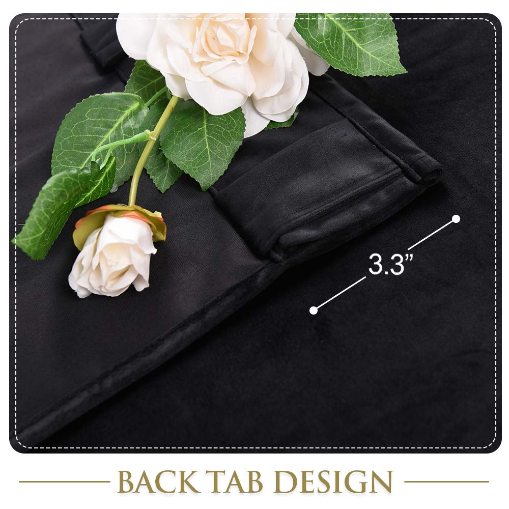 Black Velvet Blackout Curtains 2 Panels R146