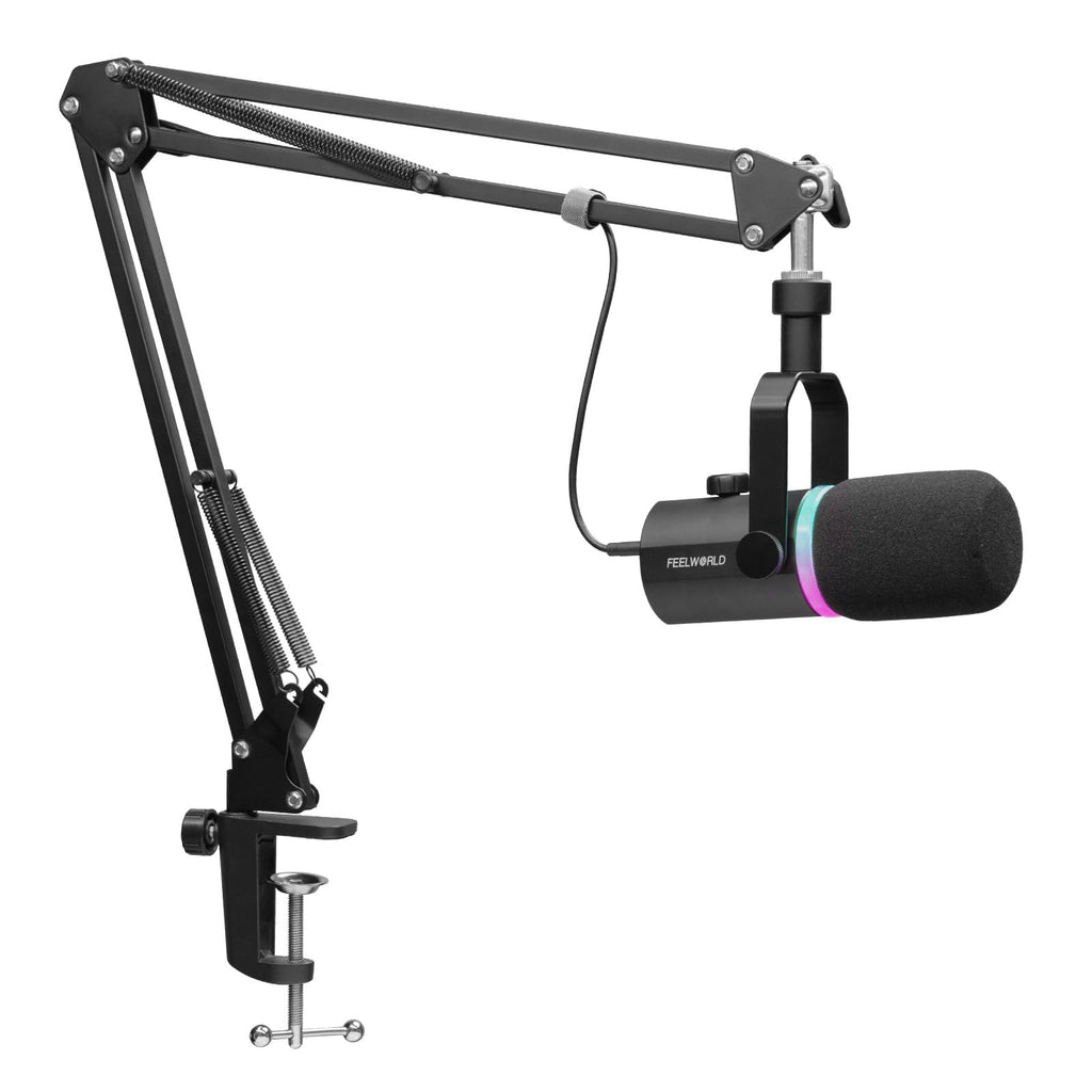 Black Metal Dynamic Microphone with Boom Arm G832746