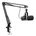Black Metal Dynamic Microphone with Boom Arm G832746