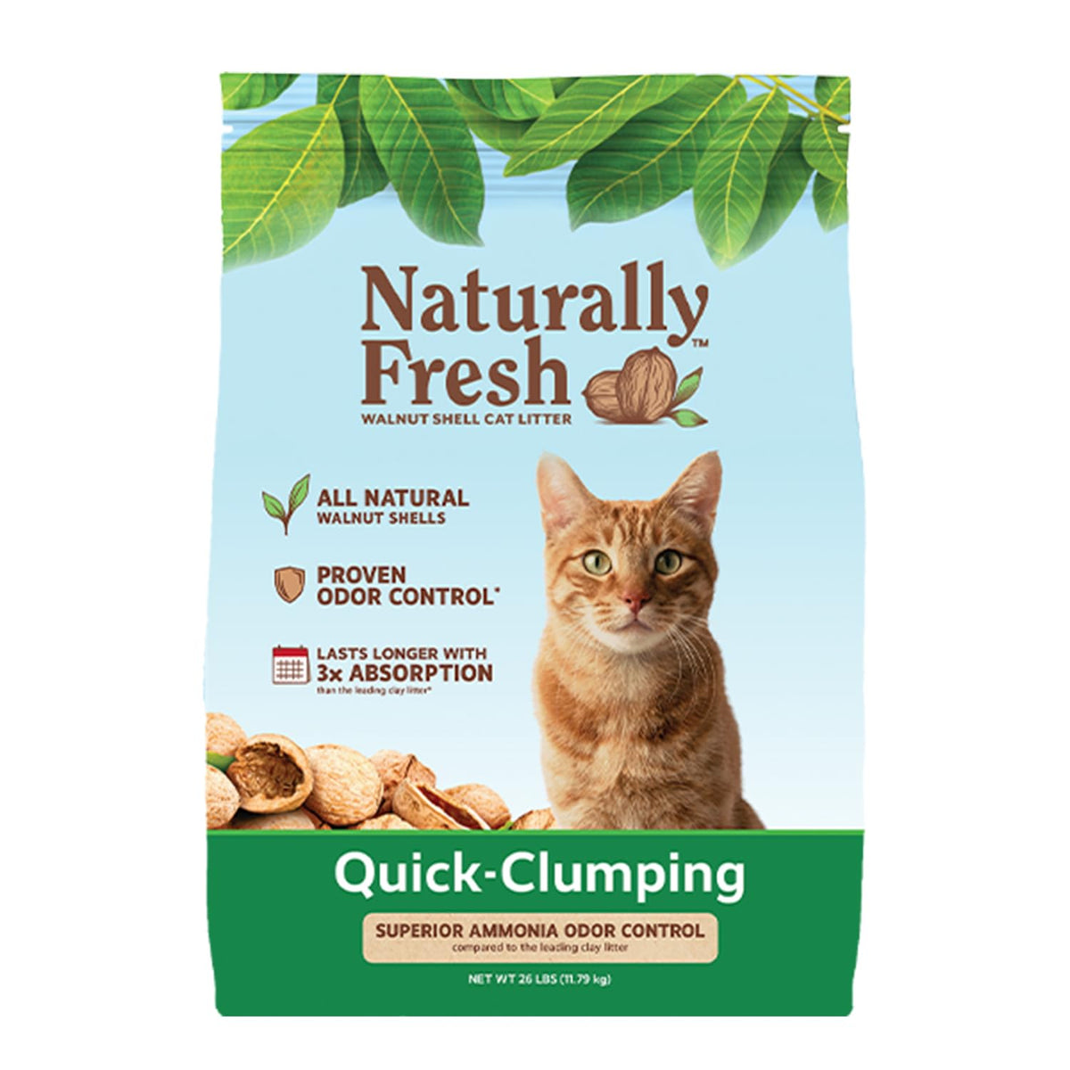 Unscented Walnut Shell Cat Litter 26 Lbs W9010