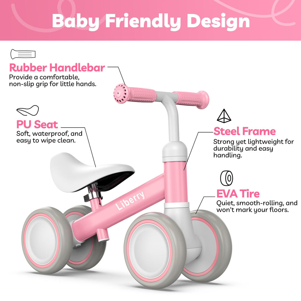 Pink Adjustable Baby Balance Bike S56934