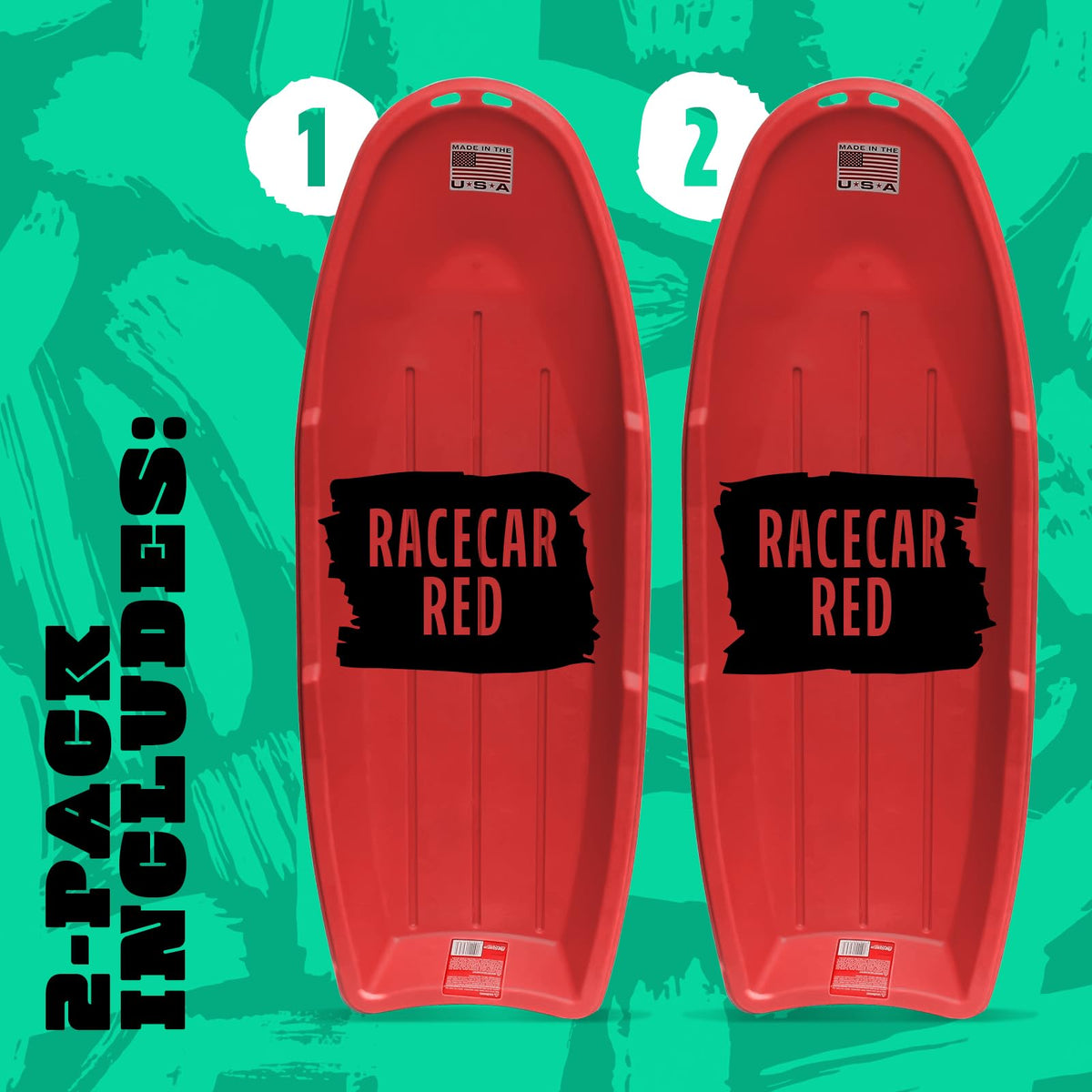 Red 48 Inch Plastic Toboggan Snow Sled W881