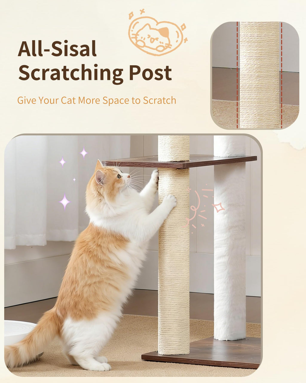 70.5" Wood Tall Cat Tree X95894