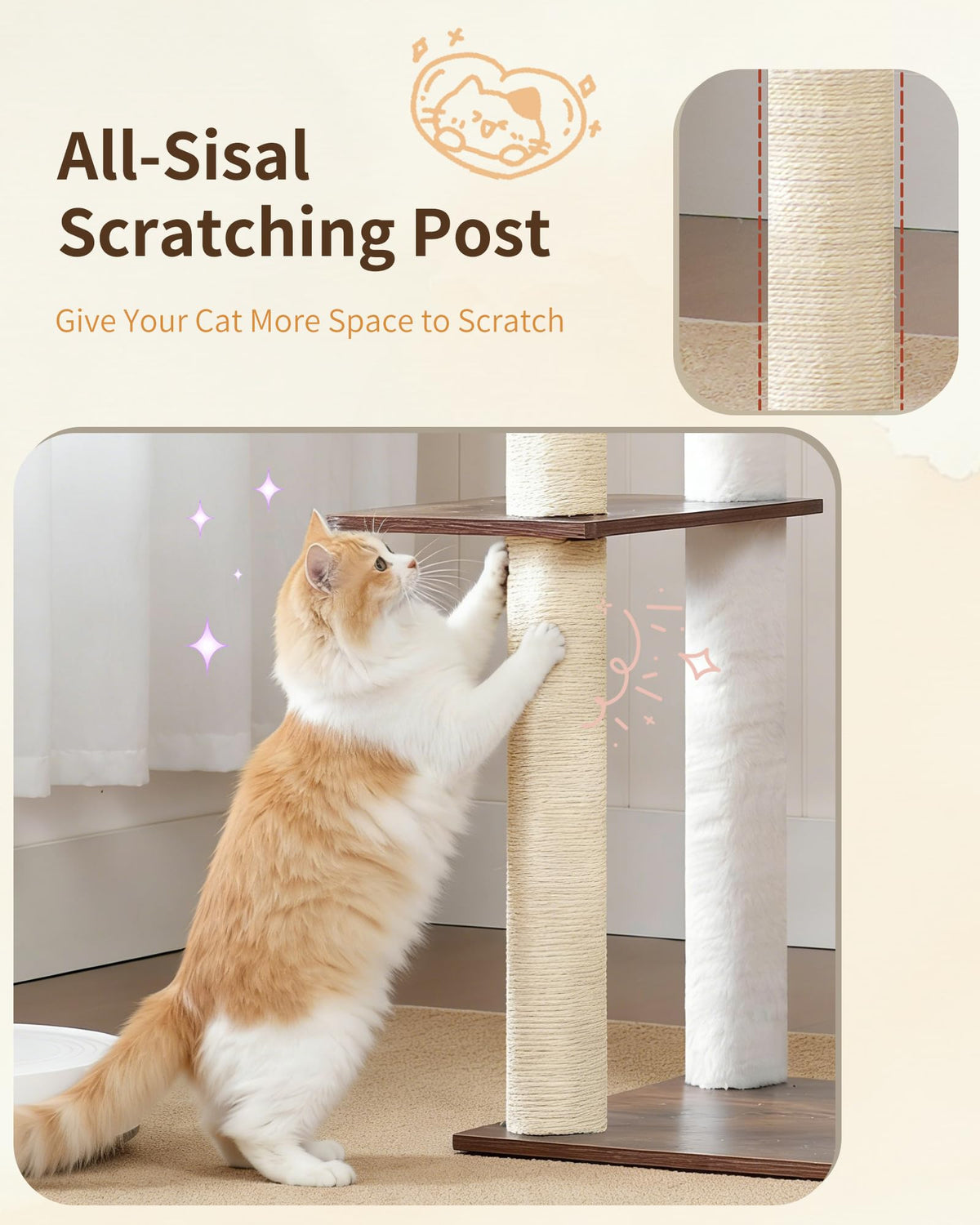 70.5" Wood Tall Cat Tree X95894