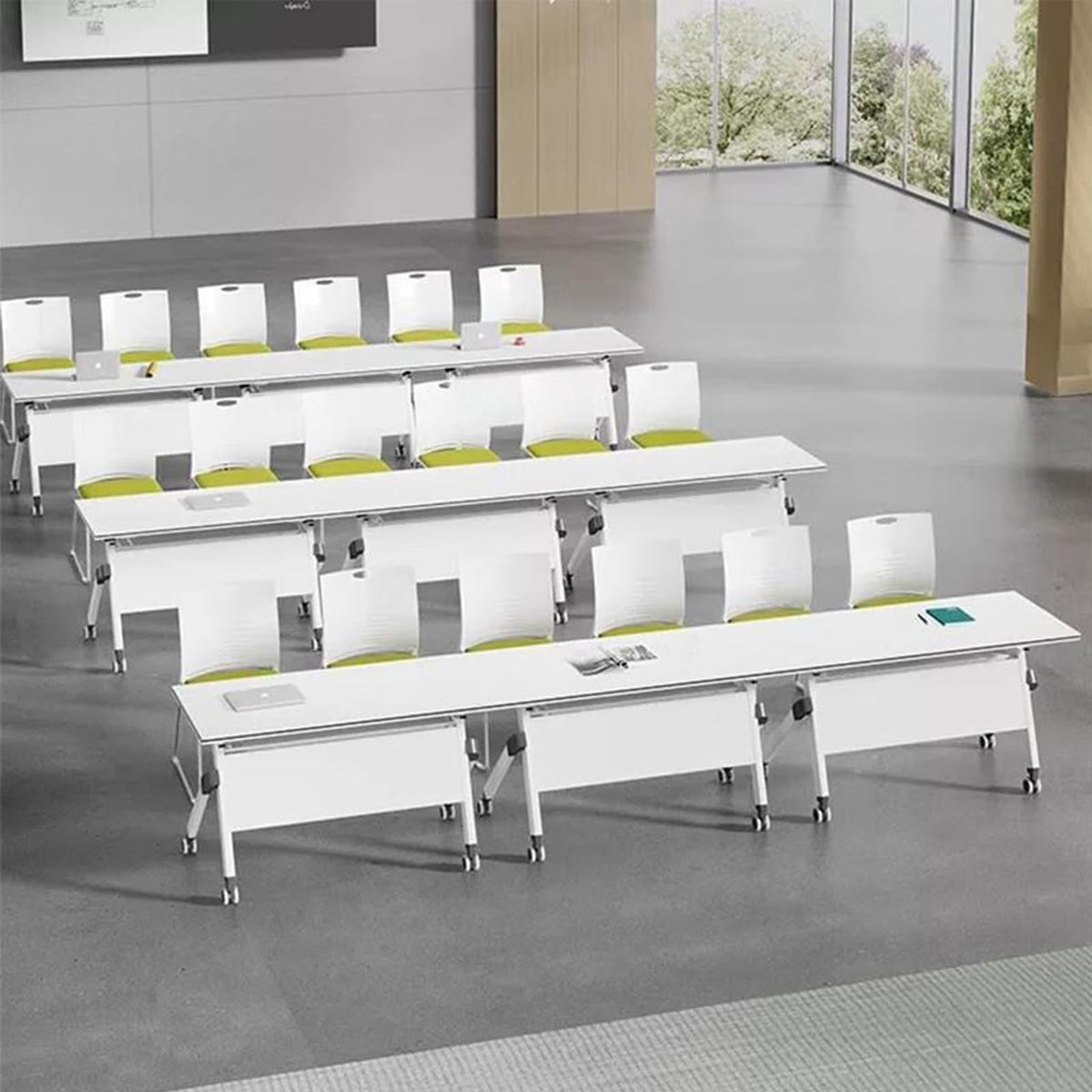 Folding Conference Table with Silent Wheels 120-180cm T114