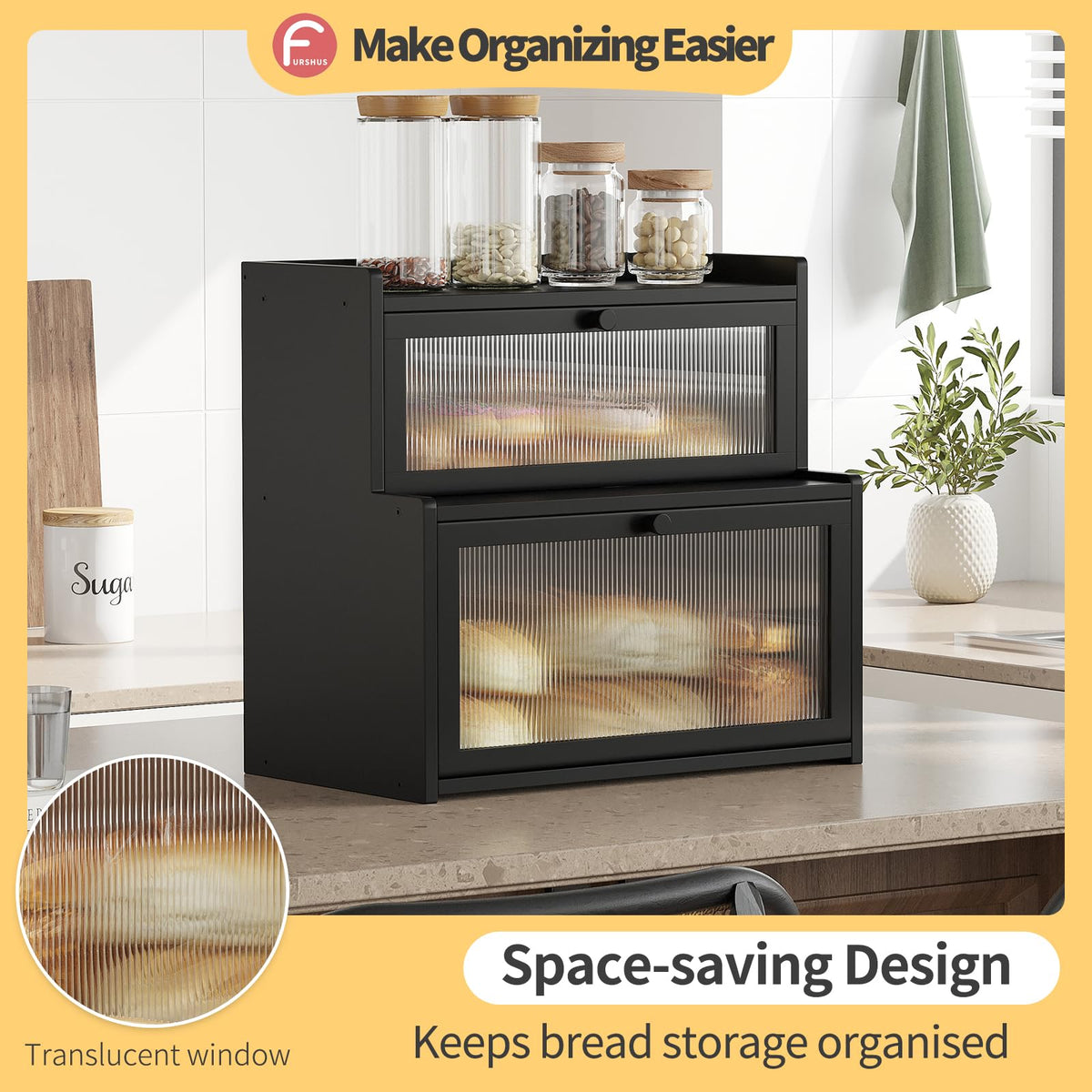 Bamboo Bread Box with Window N92960