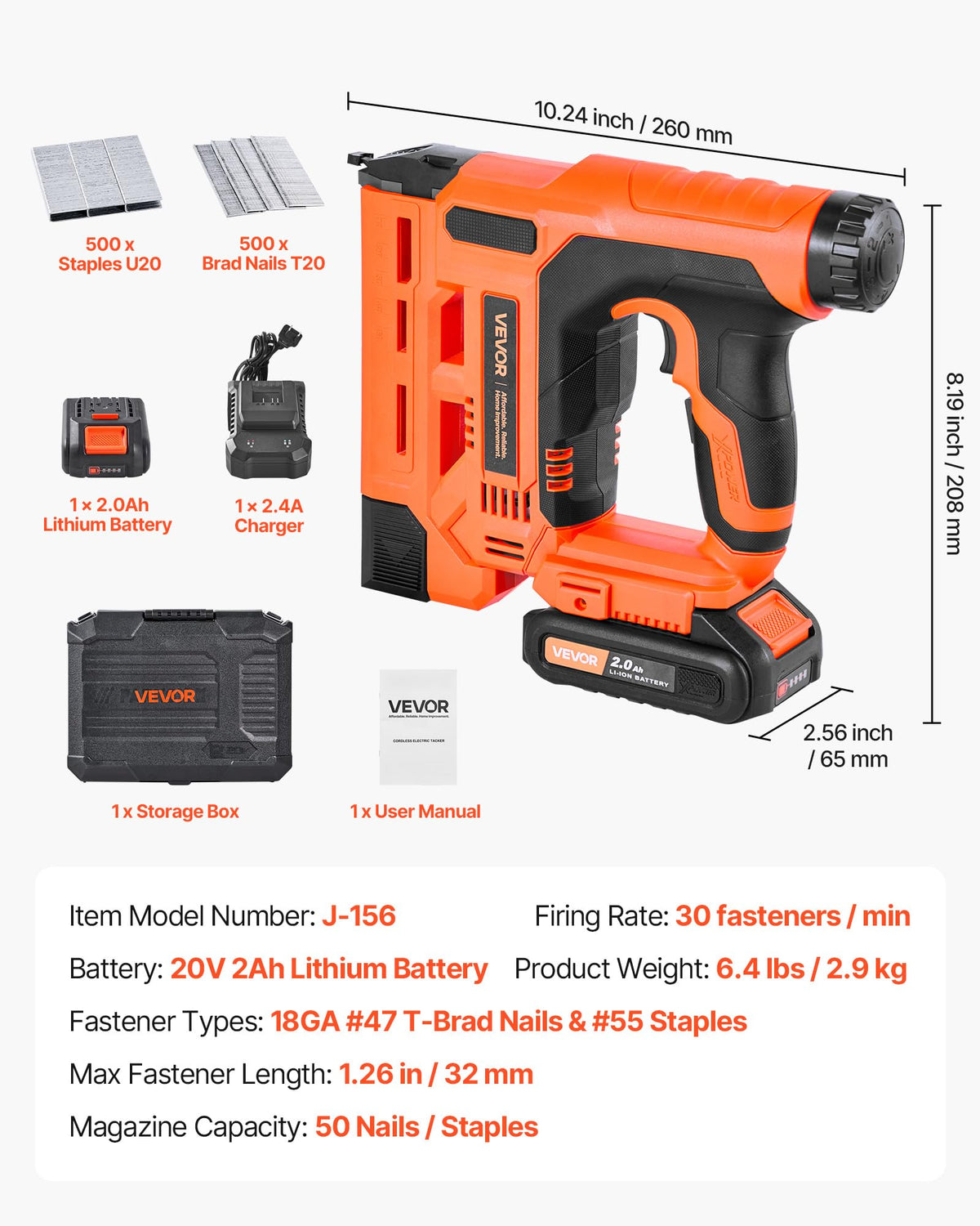 Cordless 2-in-1 18 Gauge Nail Gun Staple Gun K38384