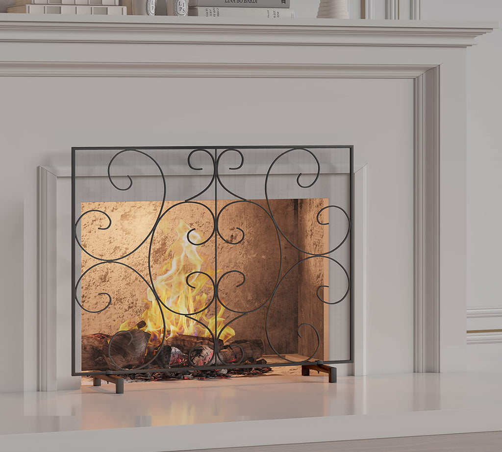 Handcrafted Metal Mesh Fireplace Screen X779696