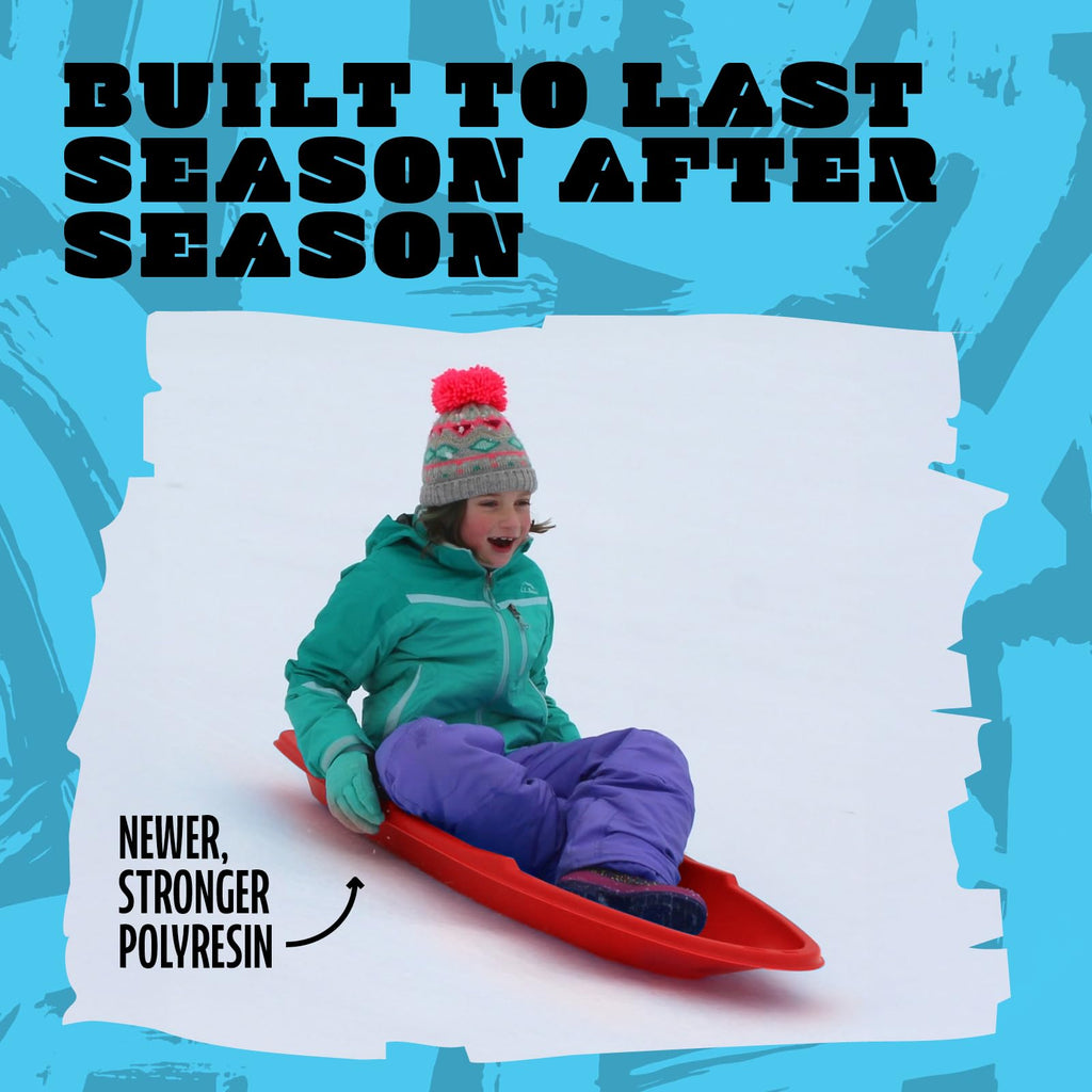 Red 48 Inch Plastic Toboggan Snow Sled W881