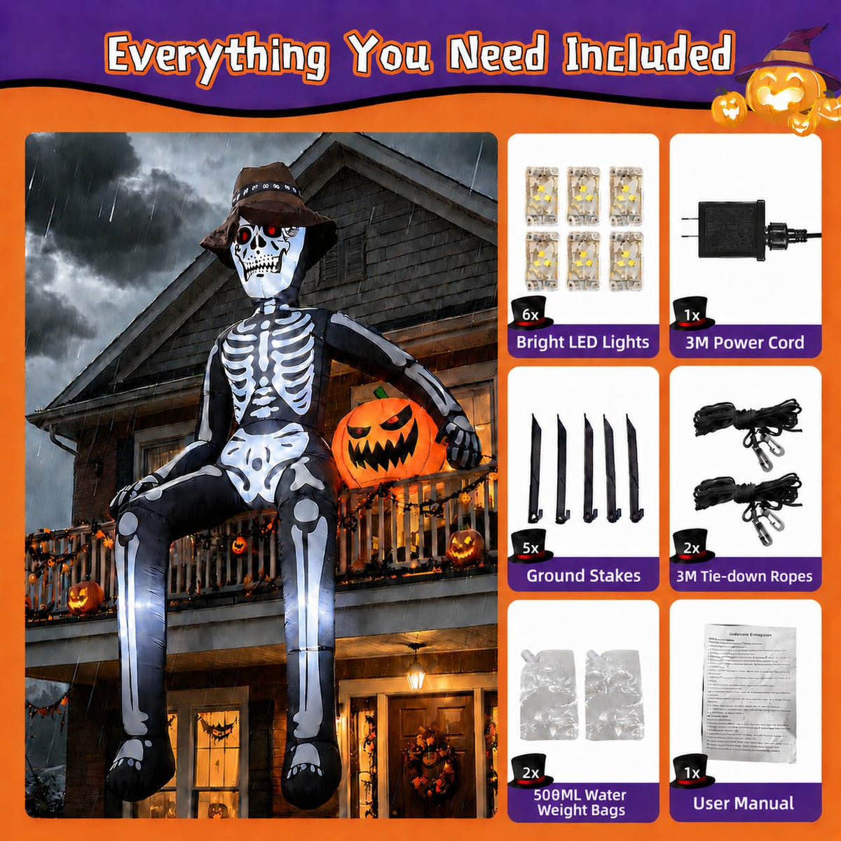 10FT Halloween Inflatable Skeleton J9312