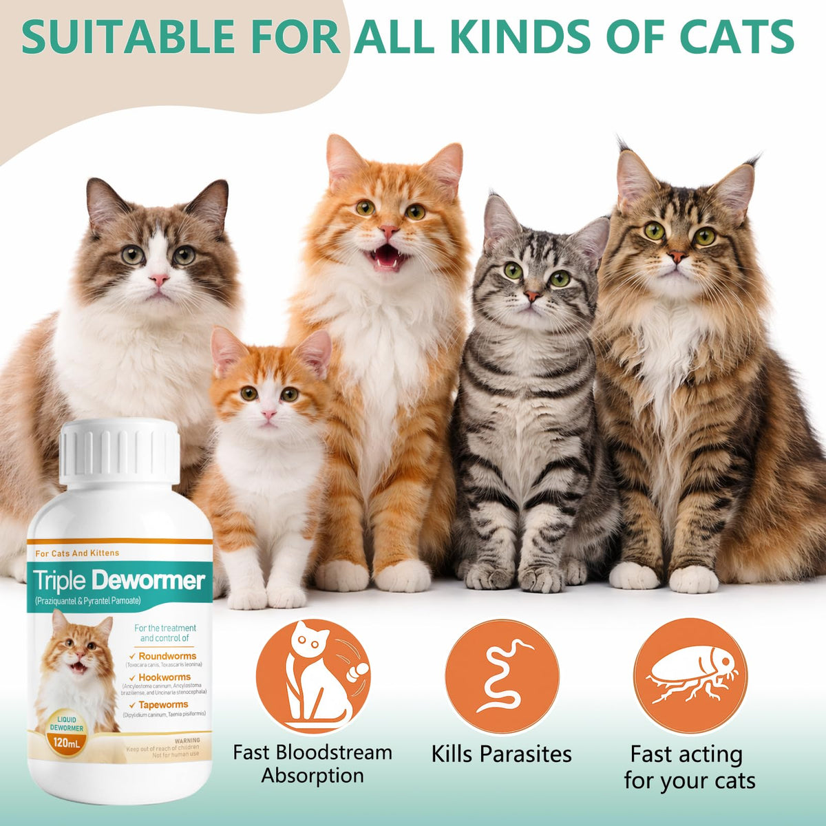 Liquid Cat Dewormer 120 mL A480