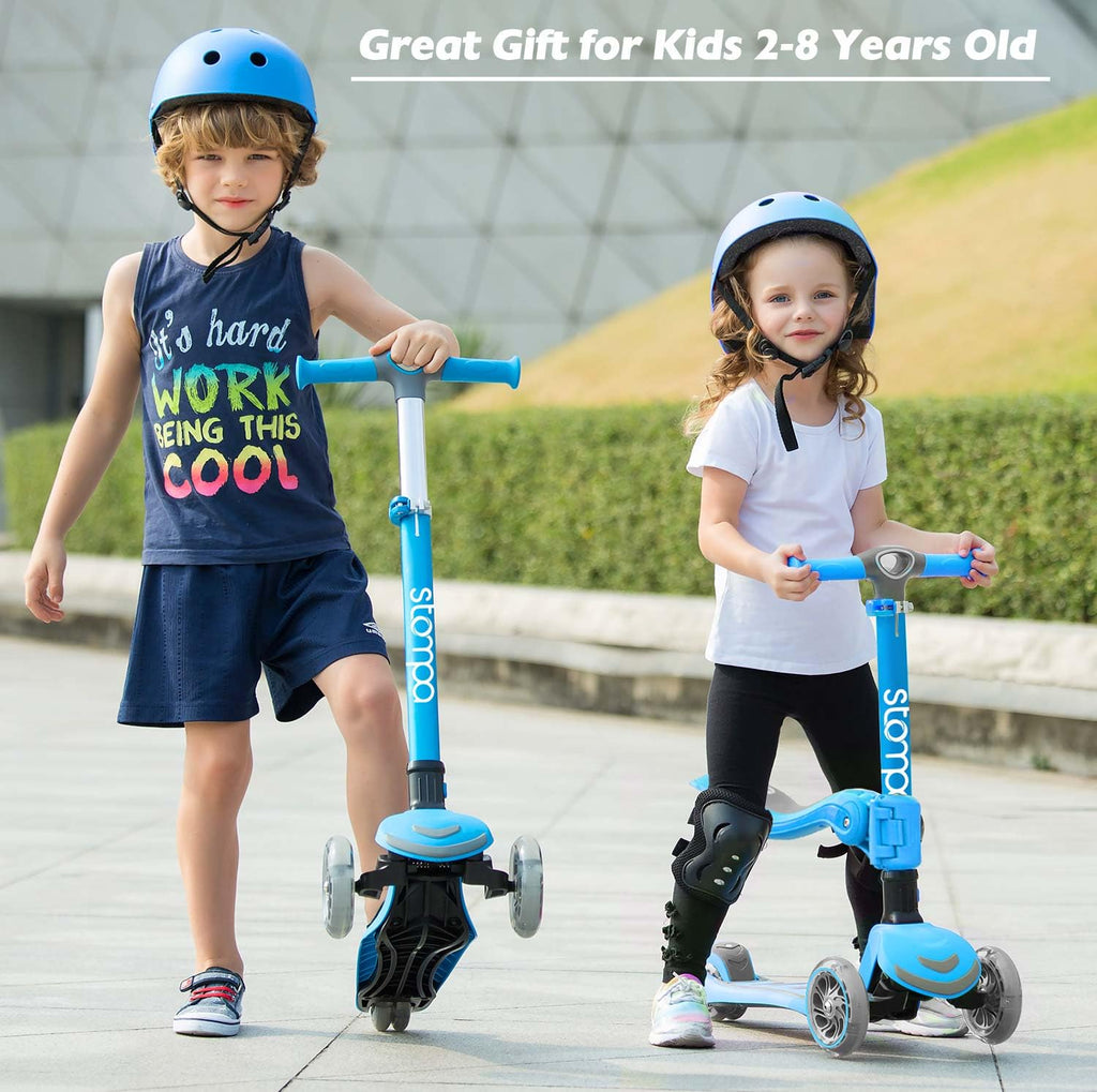 2-in-1 Light Up 3 Wheel Toddler Scooter with Seat E266824