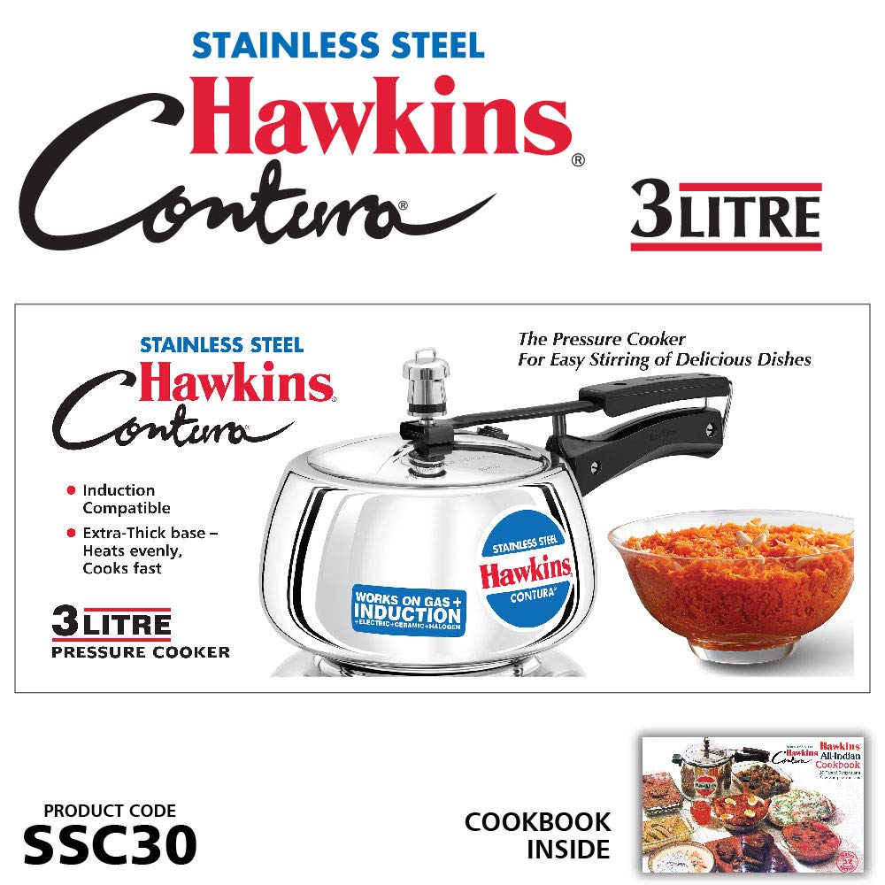 Stainless Steel Pressure Cooker, 3 Liter W361