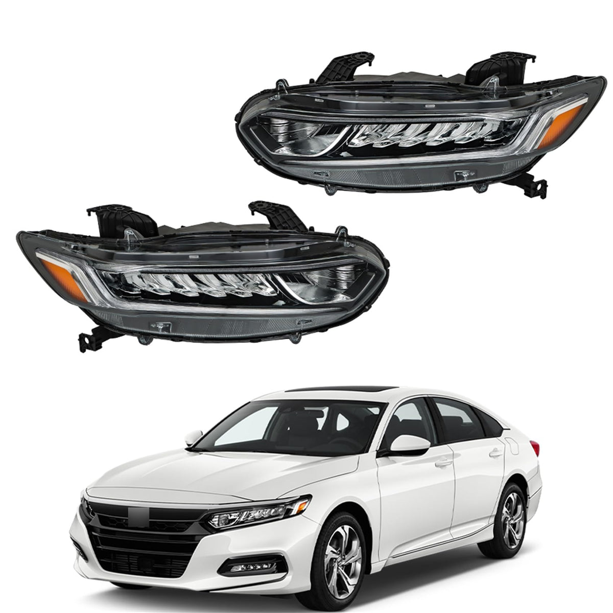 Halogen Headlight Assembly Set Driver and Passenger Side T3872