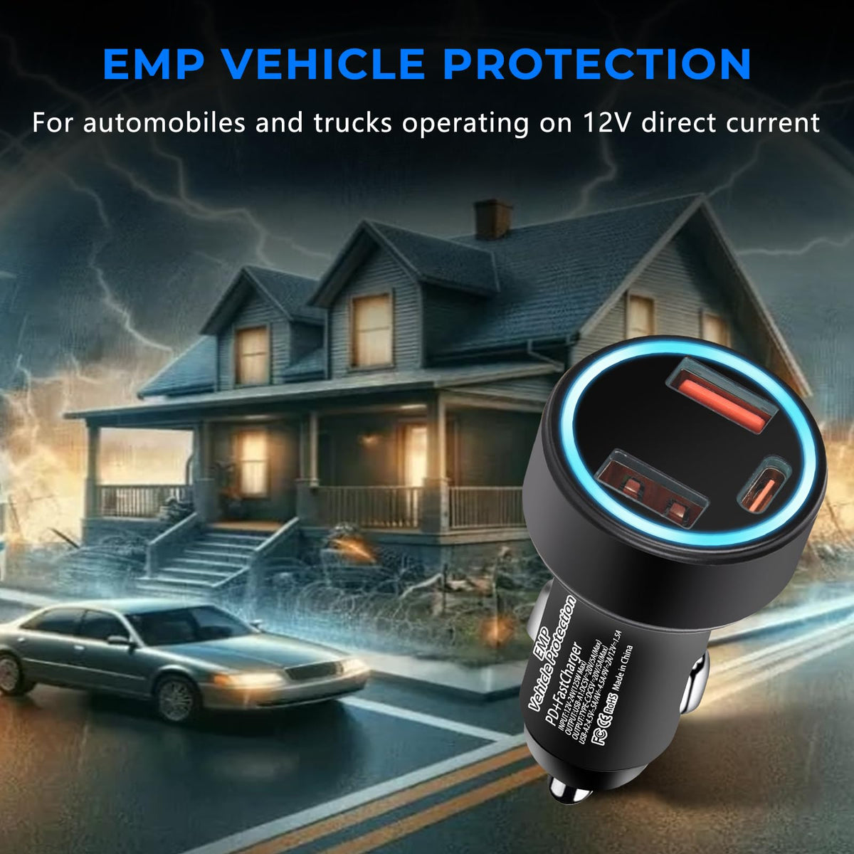 Vehicle Protection with USB Sockets for 12-Volt DC Q4540