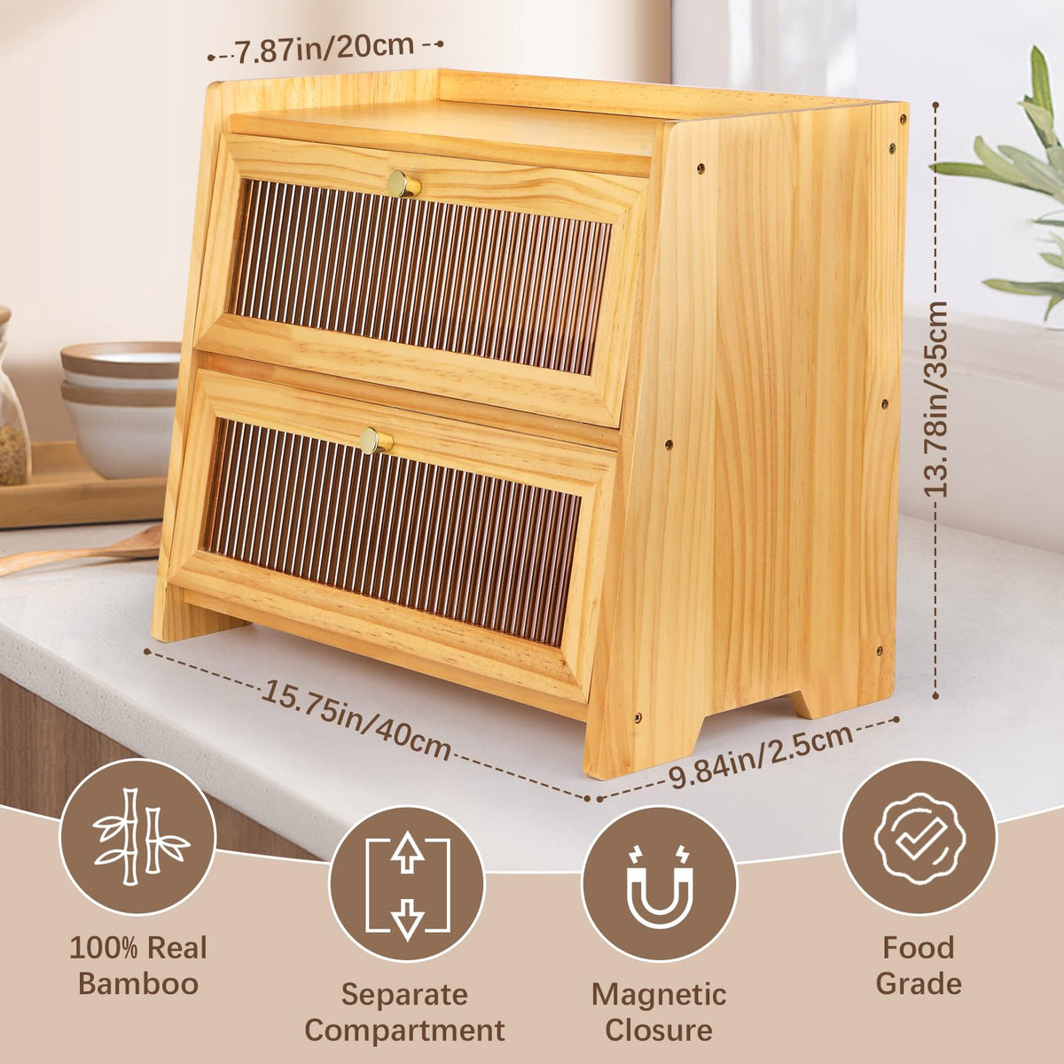 Wooden Bread Box H4450