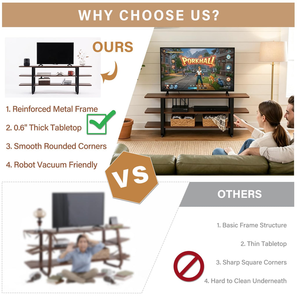 Walnut 3-Tier TV Stand Z16240