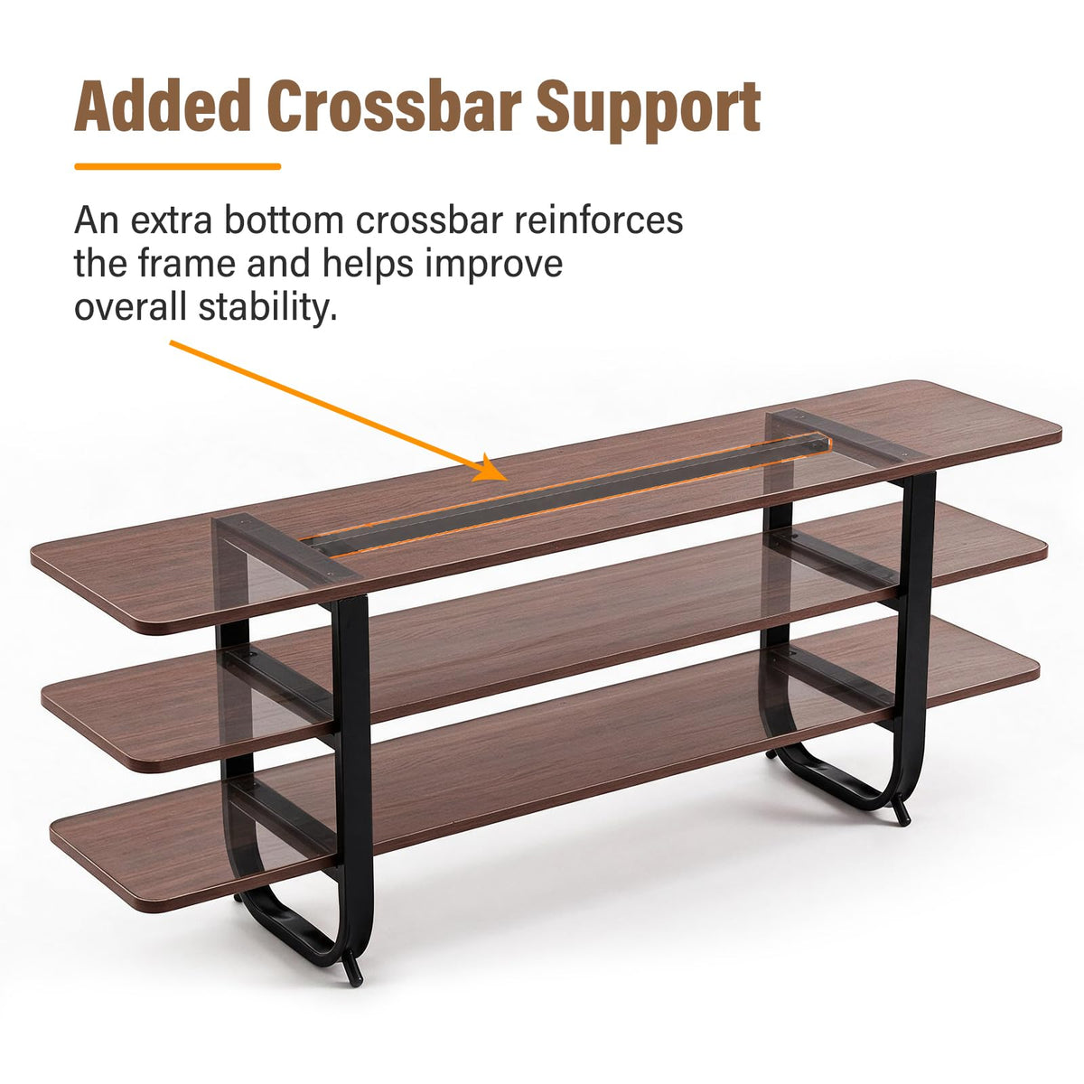 Walnut 3-Tier TV Stand Z16240