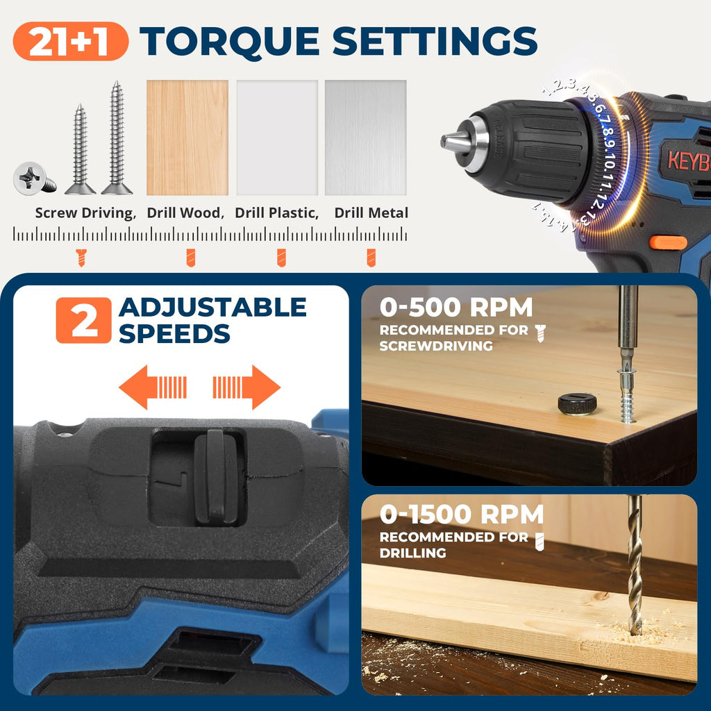 Brushless Cordless Drill Set with 2 Batteries & Charger A874