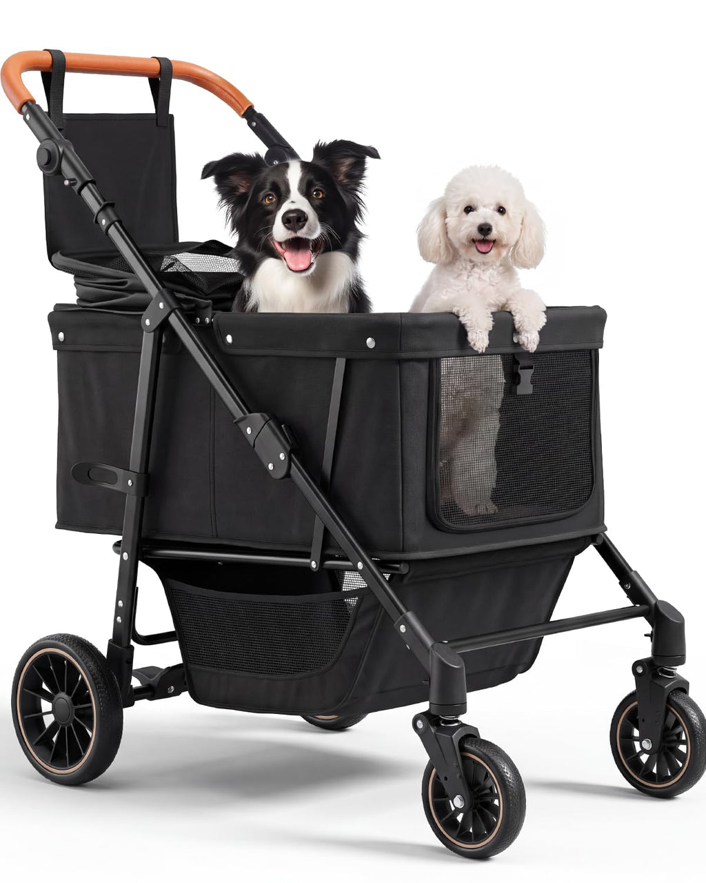 Foldable Ventilated Dog Stroller with Canopy C670