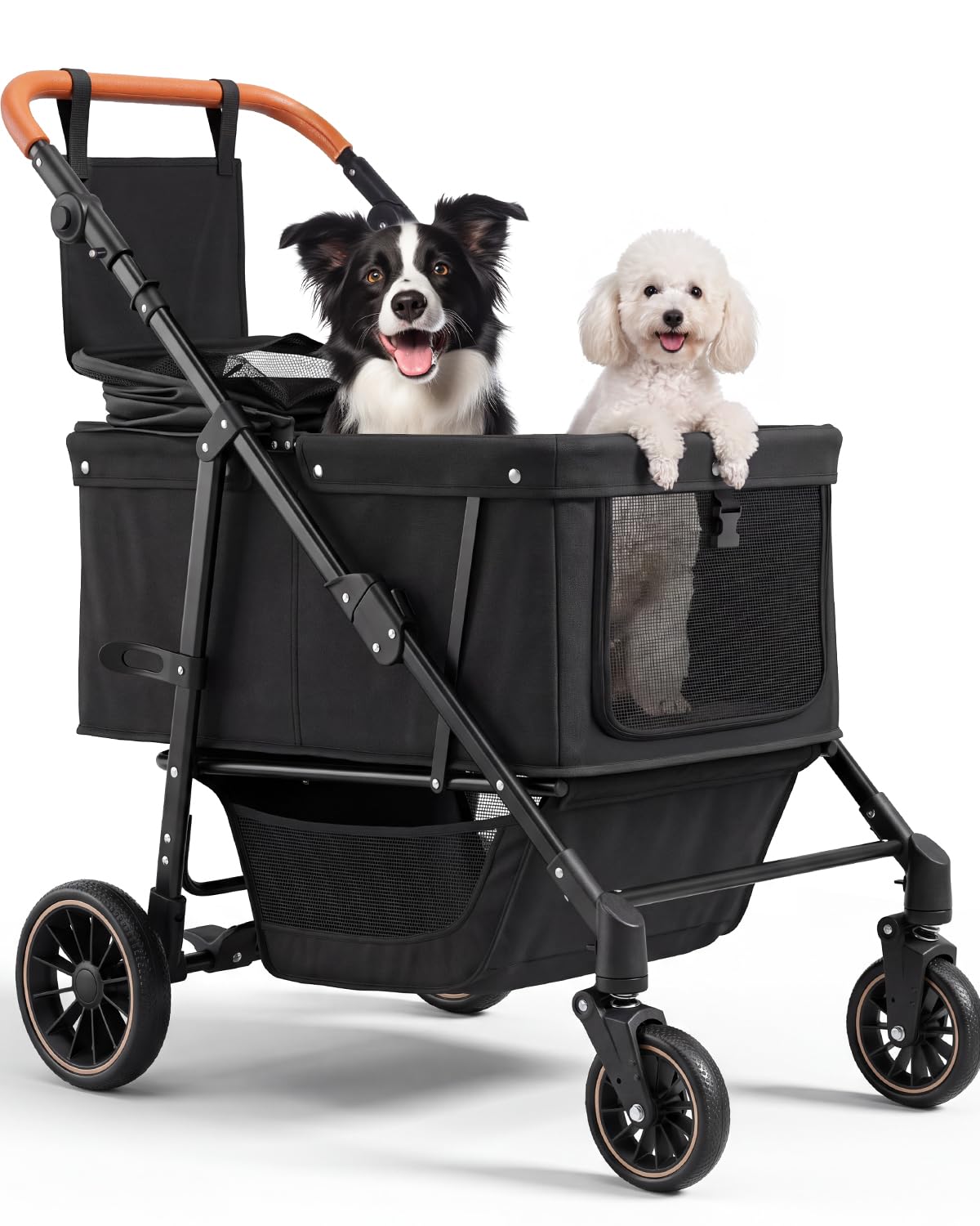 Foldable Ventilated Dog Stroller with Canopy C670