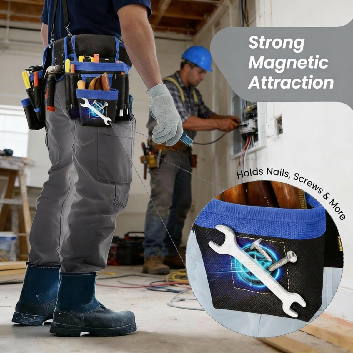 Heavy Duty Magnetic Tool Belt with Suspenders E585083