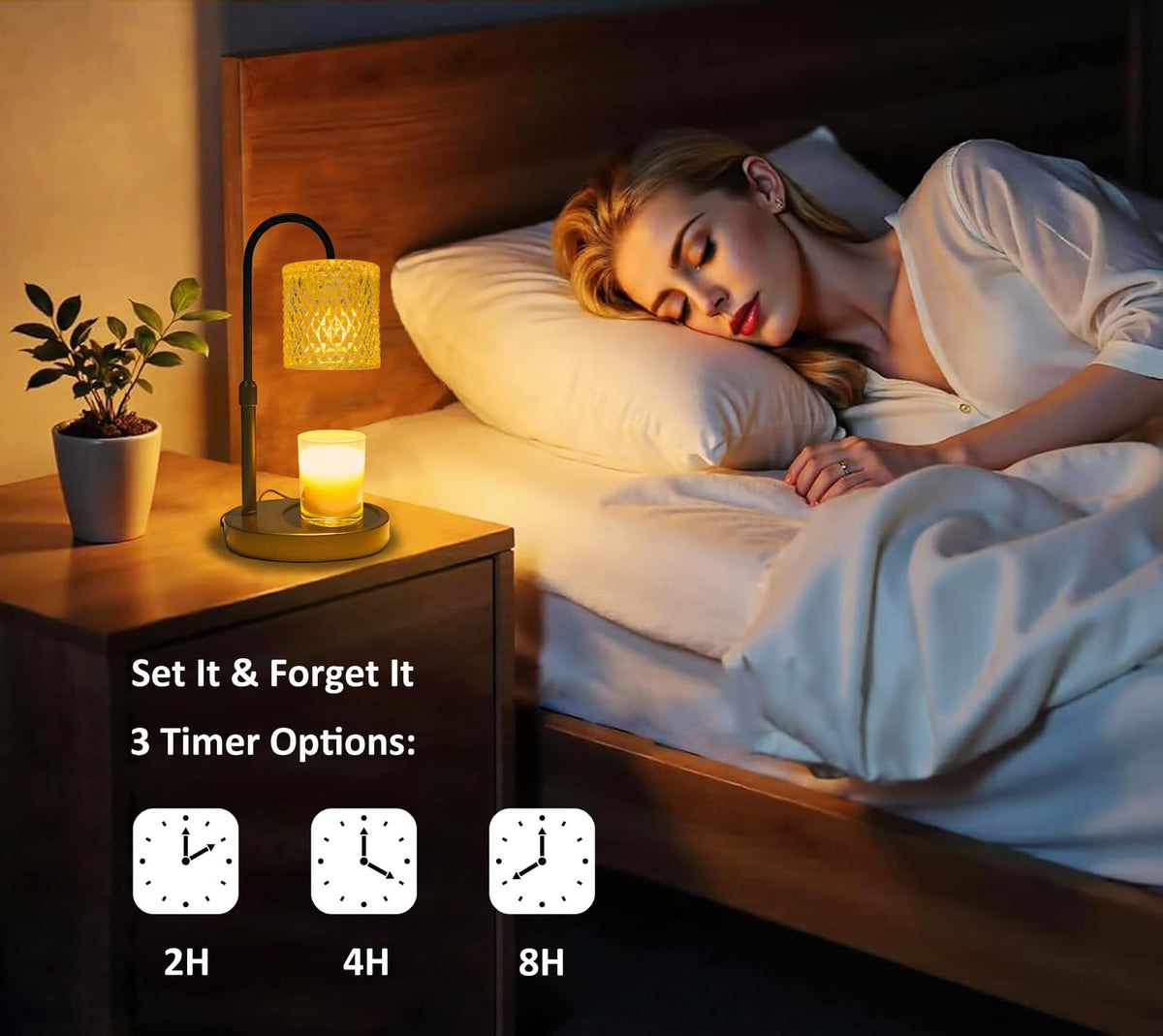 Candle Warmer Lamp with Timer Dimmable Height Adjustable R96651